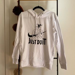 Swoosh parody graphic hoodie sweatshirt NWOT